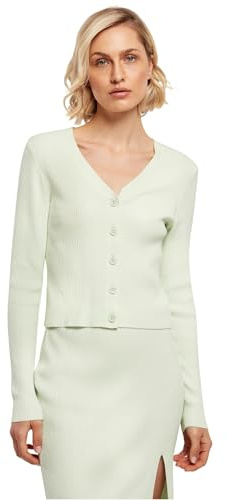 Urban Classics Women's Ladies Short Rib Knit Cardigan Sweater, lightmint, 4XL