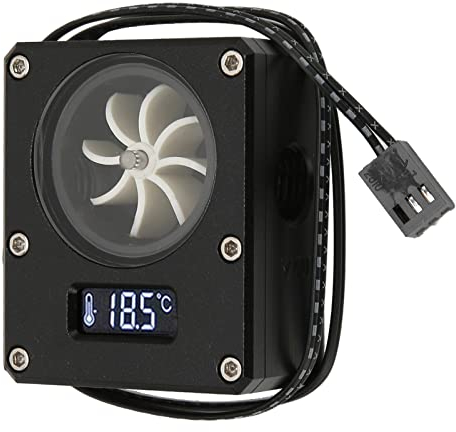Durchflussanzeiger, 8 Impeller, 3-poliger Wasserdurchflussmesser für PC Computer Wasserkühlung, G Viertel Gewinde(Schwarz)
