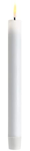 Deluxe Homeart Indoor Flameless LED Taper Dinner Candle 2 Set - with Real Flame™️ Technology - Battery Powered Candles (24 cm, White)