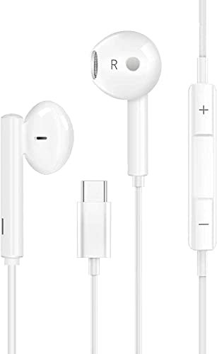 KP TECHNOLOGY Earphones For Honor 70/70 Pro / 70 Pro Plus + - In-Ear Headphones Earbuds with USB Type C interface [Remote & Microphone] High Definition Sound (WHITE)