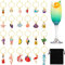 SANNIX Glass Charms, 24pcs for Stem Glasses - Identifier Charms, Funny Tags for Wine Tasting Party Decorations