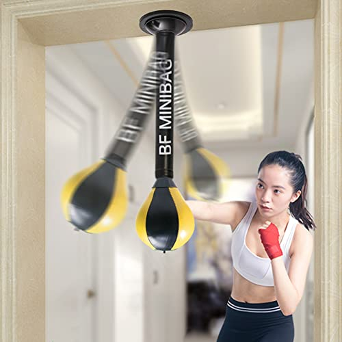 INKCOR Punchingball Speedball Tragbarer Speed-Boxball für Türrahmen, Boxsack für Entspannungstraining mit Verstärkter Feder und Saugnapf, Spielzeug für Stressabbau