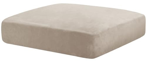CHELZEN Velluto Coprisedile per divano, Copriseduta Divano Elasticizzato, Soft Cuscino Protezione Divano Sedile Lavabile (1 Posti, Cachi)