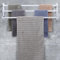 Porte-serviettes mural en aluminium à 3 étages avec crochets - Étanche à la rouille - Pour salle de bain, cuisine, étagère à chaussures - Blanc - 80 cm