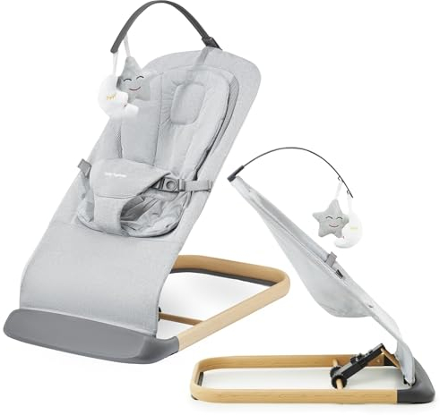 Moby-System Liege mit Einlegesohle 2in1 LILY für Kinder bis 9 Kg, 3-fach verstellbare Liege, Kopfbügel mit Spielzeugboden, Leicht, Luftiges Netz, Baby
