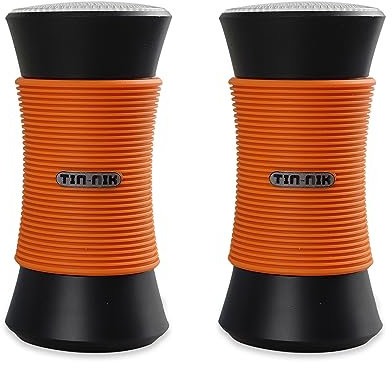 Tin- Nik Pair of Portable Bluetooth Speaker, Loud Mini Wireless Speaker LED Light Wireless Speakers with Bluetooth Music Bluetooth Mode AUX Mode for Indoor Outdoor in Orange