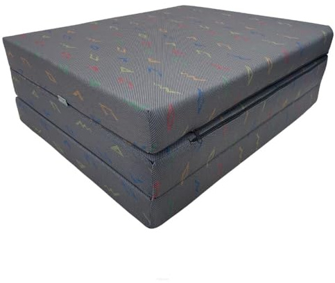 FORTISLINE Klappmatratze 195x60x9 cm, 3-teilige Faltmatratze H2, Gästematratze und Reisematratze mit waschbarem Bezug, Schaumstoff, Oeko-TEX, hergestellt in der EU