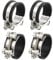 sourcing map 4Pcs T-Bolt Hose Clamp Working Range 48-51mm Rubber Cushioned Intake Intercooler Clamps Adjustable Tube Clamps for Tubes Pipes