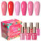 Cycullinyt 6Pcs One Step Gel Nagellack Set, 3 in 1 No Need Base und Top Coat, 15ml Soak Off LED UV Pink Nude Nail Gel Polish Maniküre Kit für Frauen Mädchen