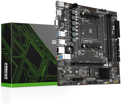 SHANGZHOAYUAN B450 AM4 Scheda madre da gioco per processore AMD Ryzen di 1-5a generazione (DDR4 Max 64 GB, NVME/NGFF M.2, PCIe 3.0, SATA 3.0, USB 3.0, Gb LAN)