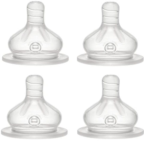Nip Sauger extra langsam, Größe S, ideal für Muttermilch, Pre-Nahrung, Tee, Wasser Silikon Anti Colic, 4er Pack