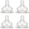 Nip Sauger extra langsam, Größe S, ideal für Muttermilch, Pre-Nahrung, Tee, Wasser Silikon Anti Colic, 4er Pack
