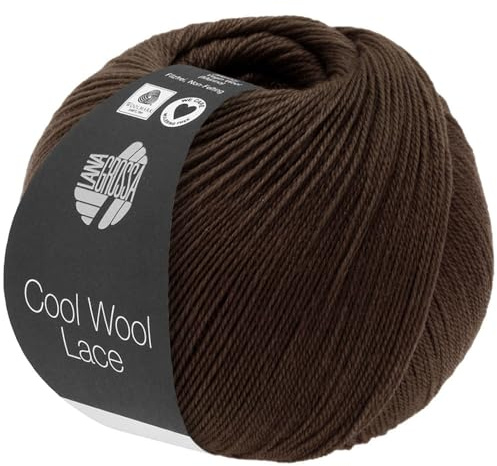 LANA GROSSA Cool Wool Lace | Extrafeine Merinowolle waschmaschinenfest und filzfrei | Handstrickgarn aus 100% Schurwolle (Merino) | 50g Wolle zum Stricken & Häkeln | 400m Garn FB 57