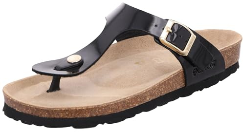 Rohde Damen Zehentrenner Pantolette Metallic-Optik Alba 5600