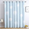 Srigzcaly Kinder Vorhänge 2er Blickdicht Gardinen Thermovorhang Ösenschal Vorhänge B 75xH166cm Cartoon Blauer Himmel Mit WeißEn Wolken Verdunklungsvorhang für Büros Wohnzimmer Schlafzimmer, Hellblau