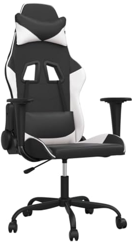 vidaXL Sedia da Gaming Nero e Bianco in Similpelle