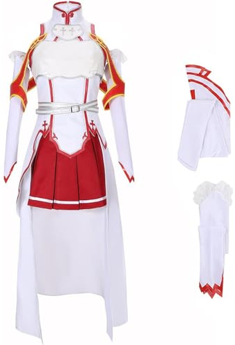 GeRRiT Sword Art Online SAO Yuuki Asuna Cosplay Anime Costume Women's Combat Suit Girls Dress with Stockings for Fans