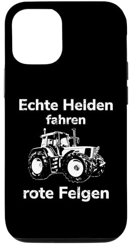 Hülle für iPhone 12/12 Pro Trecker Traktor Landwirt Bauer Helden fahren rote Felgen