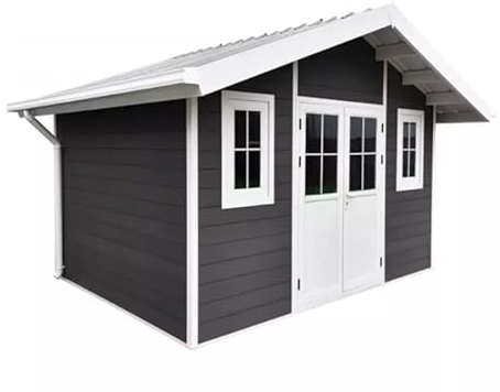 HORI® Gartenhaus WPC Gerätehaus Schuppen Satteldach Blockhaus | 10.70 m² | 3.63 x 4.46 x 2.90 m | Modern Line