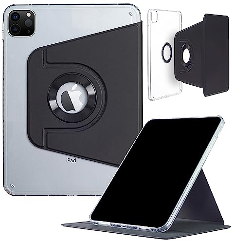 iPad Pro 11'' (M5 2025) (M4 2024) Hülle DMaos Magnetic Abnehmbare Smart Cover, Faltbarer Ständer, 360° drehbar - Schwarz