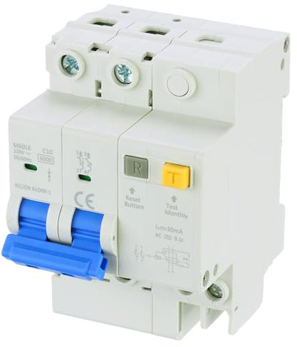 QUARKZMAN Interruttore Magnetotermico Miniaturizzato 2 Poli Ac 230V 10A Montaggio Rotaia Din Interruttore Disconnessione Ac Protezione Magnetotermica per Cortocircuito, Sovraccarico