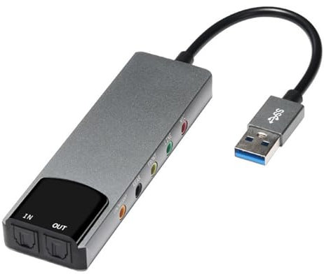 External USB Sound Card, 5.1 Channels+Fiber SPDIF Output, Supports AES/EBU, IEC60958, S/PDIF