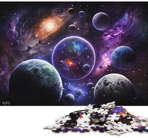 Jigsaw Puzzle for Adults Universe Galaxy Planet Jigsaw Puzzles for Adults 1000 Piece Cardboard Jigsaw Suitable for Children 12 Years And Up Great (Size 38 * 26cm)