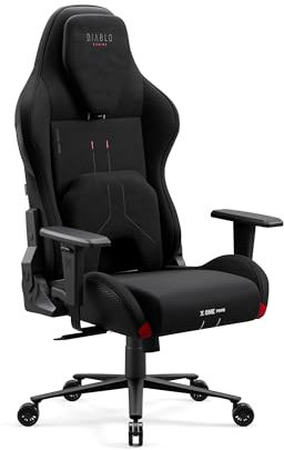 Diablo Gaming Stuhl Stoff X.One Prime – Gamer Stuhl Ergonomisch mit Magnetische Kopfstütze und Kühlender Sitz - Robuste Metallbasis, Höhenverstellbare Armlehnen - Pc Stuhl, Gaming Chair 140 kg