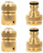 Wjelet 4 Pack 1/2 Inch and 3/4 Inch 2-in-1 Garden Hose Connector, 1/2 Inch Solid Brass Garden Tap Connector,Female Thread Tap Connector & Male Thread, Fitting for Car Washing & Hose Connection