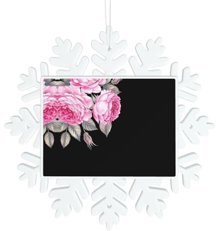 Décorations de Noël à suspendre pour sapin de Noël Motif fleurs roses