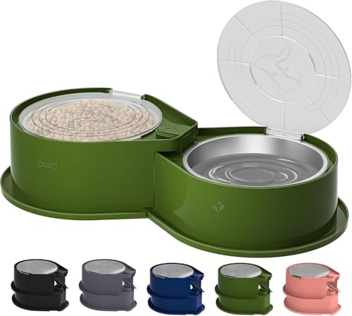 Pet Dog Bowls 2 Stainless Steel Dog Bowl with lid