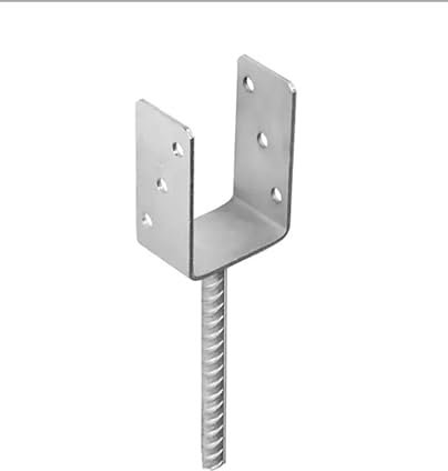 121mm x 120mm x 60mm Heavy Duty Post Base Concrete Anchor Support for Pergola Terrace Gazebo U Bracket Decking Spike (Pack of 6)