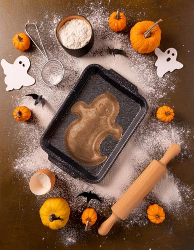 FIESTAS GUIRCA |Gespenst Aluminium Backform (28x21 cm) - Geist Kuchenform ideal für Schaurige Halloween Leckereien - Farbe Silber