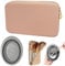 SHENSAlGO Silicone Makeup Brush Bag, Makeup Bag for Travel with Zipper, Make up Brush Holder Case with Foldable Brushs Cleaner Pad, Portable Make up Organiser Bags for Toiletries Cosmetic Sunglass