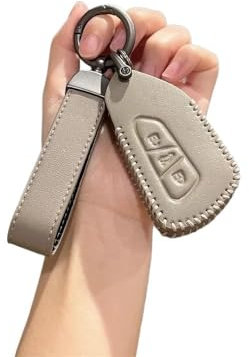 Étui pour clé de Voiture pour Seat Leon FR MK4 Porte-clés Car Key Case Cover Leather Shell Keychain pour Golf 8 MK8 ID-4 ID-6 pour Octavia A8(F-Grey)