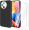 Wanglaism Case for TCL 60R 5G with 2 Pack Tempered Glass Screen Protector, Mobile Phone Case Black Soft Silicone TPU Protective Bumper Case
