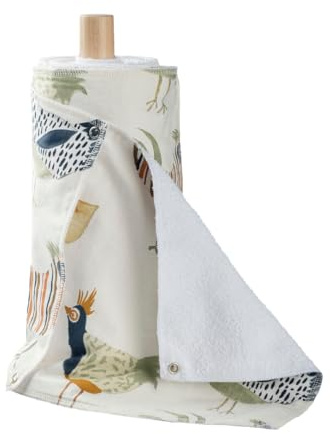 Lot de 10 rouleaux d'essuie-tout réutilisables avec boutons-pression – Serviettes en papier écologiques et réutilisables – Double couche éponge/coton, zéro déchet, absorbant