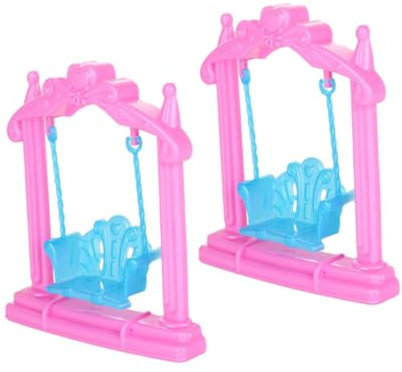 TOYANDONA 2piezas Mini Columpio De Muñeca De Plástico para Casa De Muñecas Accesorio Decorativo para Escenas De Infantil