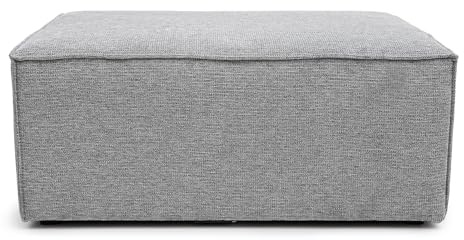 Abakus Direct | Doris Basket Weave Footstool | Modular Sofa Sets with Deep Cushions for Living Room | Available in Grey (Grey, Footstool)