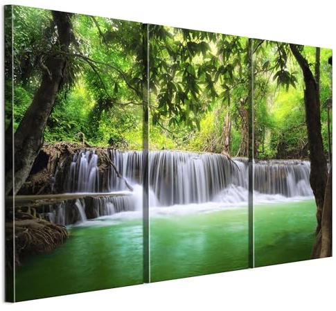 LUMASOUL Wandbilder 3er Set für Wohnzimmer Landschaft 10 120x80 cm | 3-teiliges Leinwandbild für Schlafzimmer, Flur, Büro und Küche