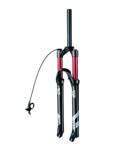 HZXQCVB Forcella Anteriore Ammortizzata MTB 26/27,5/29'' Tubo Diritto/Conico da 1 1/8'' Forcella Air Freno A Disco Regolazione del Ritorno Escursione di 120mm Blocco Remoto(Straight,26'')
