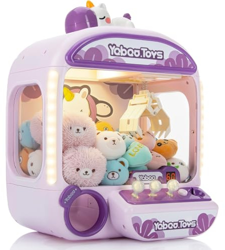 GOODS+GADGETS® Greifautomat Einhorn inkl. 20 Gewinnen, Candy Grabber | Frustfreier Spielspaß, stumm schaltbarer Süßigkeiten Automat, endlos spielen per USB-Kabel, inkl. Plüschtieren & Kapseln