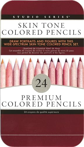 Peter Pauper Press Skin Tone Coloured Pencils (24 soft-core, high pigment pencils for skin tones and faces)