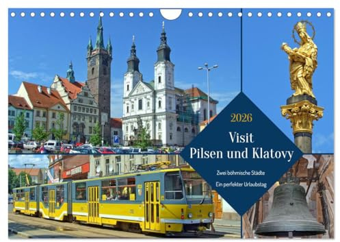 Visit Pilsen & Klatovy - Zwei böhmische Städte - Ein perfekter Urlaubstag (Wandkalender 2026 DIN A4 quer), CALVENDO Monatskalender