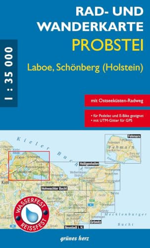 Rad- und Wanderkarte Probstei, Laboe, Schönberg (Holstein): Mit Ostseeküsten-Radweg. Wasser- und reißfest. Maßstab 1:35.000.
