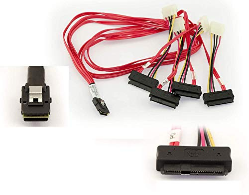 KALEA-INFORMATIQUE Cavo SAS MiniSAS SFF-8087 a 4 pin SFF-8482. Lunghezza 1M, da Mini-SAS interno a SFF8087 a 26 pin a SFF8482 SAS interno.