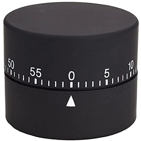 Efalock Minuteur mécanique Rond Noir, 8x8x6cm