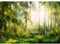 Runa Art Fototapete Wald Sonne 352 x 250 cm Vlies Tapeten XXL Moderne Wandtapete Wohnzimmer Schlafzimmer Gelb Grün 9176011a