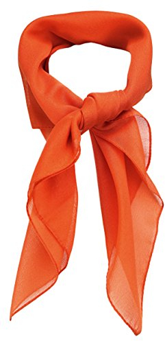 TigerTie Feines Damen Chiffon Nickituch in orange einfarbig Uni - Größe 58 cm x 58 cm - Tuch Halstuch Schal