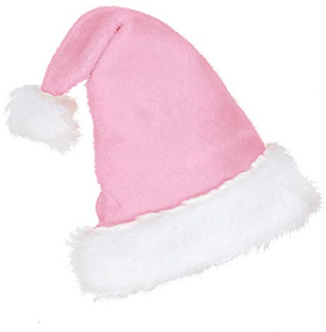 KarnevalsTeufel Mütze Nikolaus Plüsch Weihnachtsmütze Kopfbedeckung (rosa)